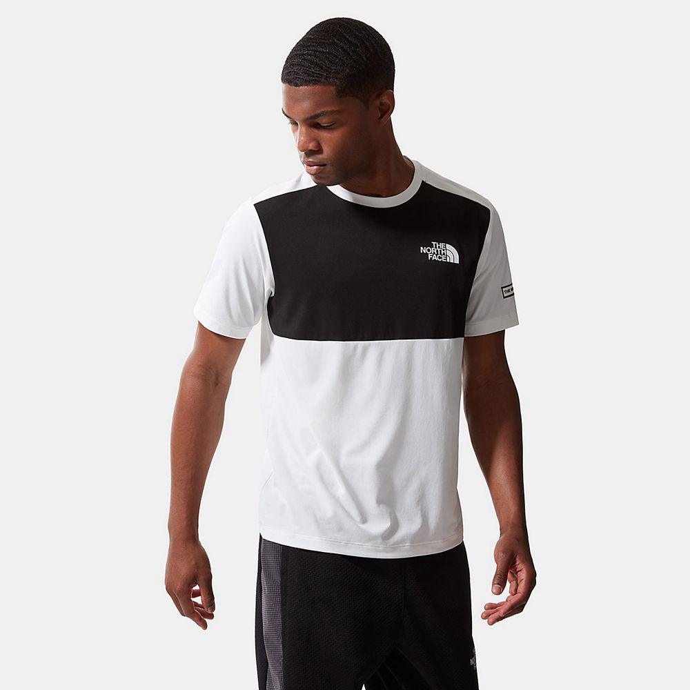 The North Face Mountain Athletics Hybrid Ανδρικα T Shirt - Ασπρα / Μαυρα (TVRA41023)